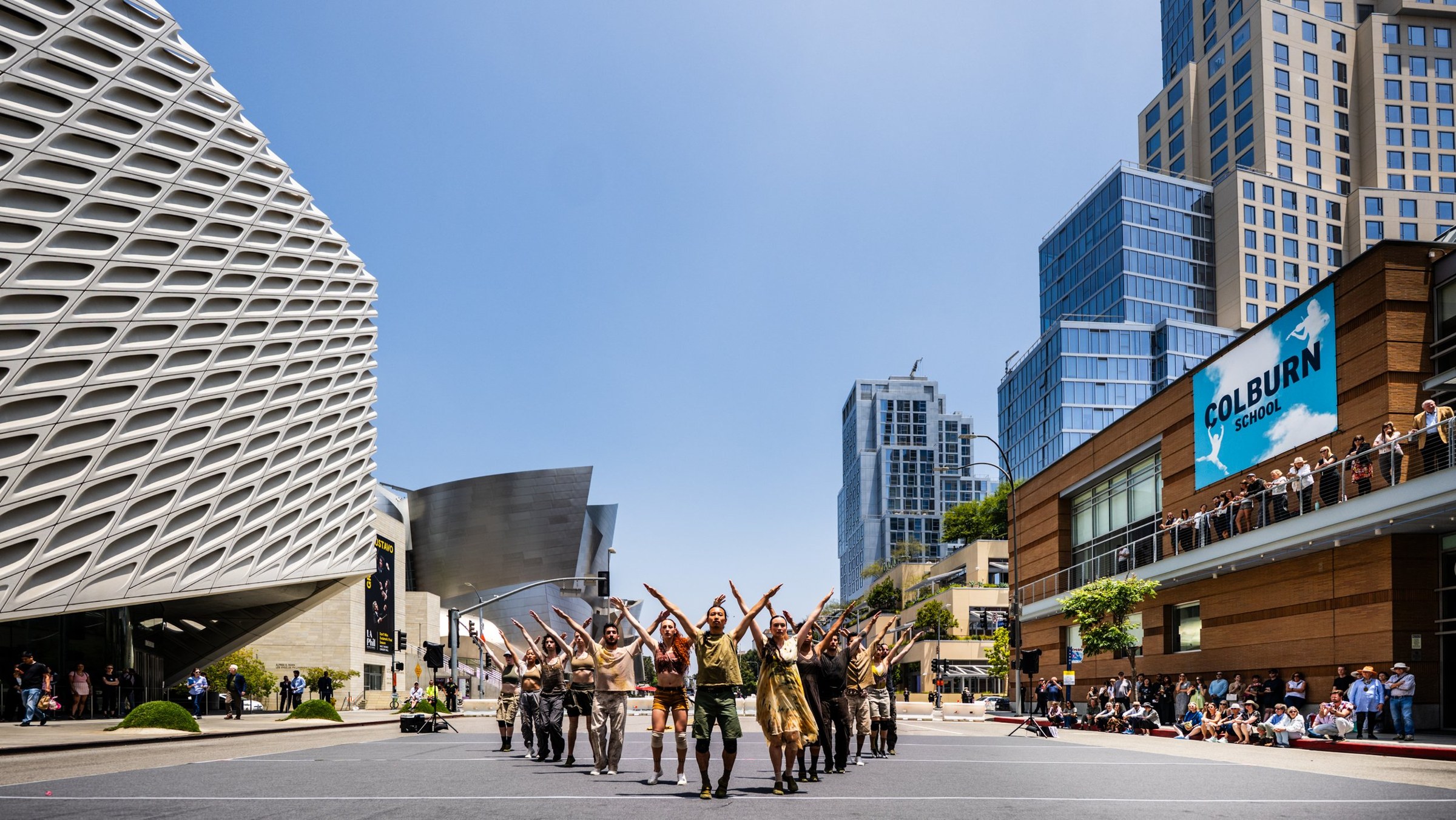 Dancers in downtown Los Angeles